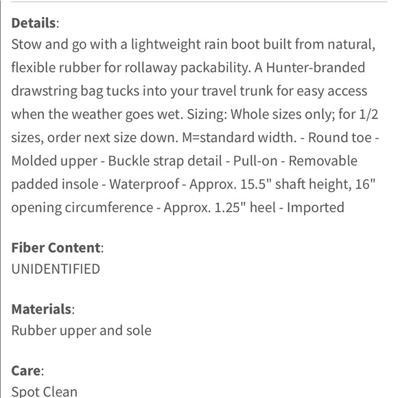 NEW • Hunter • Tour Packable Tall Rain Boots Gull - Picture 2 of 5